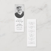 Elegant Foto Memorial Begrafenisgedicht Bladwijzer Mini Visitekaartje (Voorkant / Achterkant)