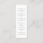 Elegant Foto Memorial Begrafenisgedicht Bladwijzer Mini Visitekaartje (Achterkant)