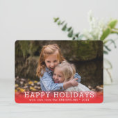 Elegant foto met kerstfeestrand feestdagenkaart (Staand voorkant)