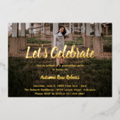 Elegant Foto Modern Afstuderen Folie Uitnodiging (Voorkant)