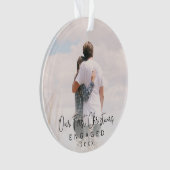 Elegant Foto Modern Ons Eerste Kerstfeest Ornament (voorkant)