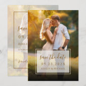 Elegant Foto Modern Script Transparante Huwelijk Save The Date (Voorkant / Achterkant)