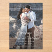 Elegant Foto Modern Wedding Save the Date Acryl Uitnodigingen (Voorkant)