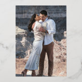 Elegant Foto Modern Wedding Save the Date Folie Uitnodiging (Achterkant)