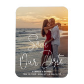 Elegant Foto Modern Wedding Save the Date Magneet (Verticaal)