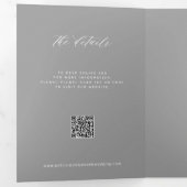 Elegant foto moderne bruiloft RSVP details QR code Drieluik Uitnodiging (Binnenzijde eerst)