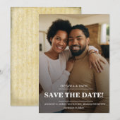 Elegant Foto Moderne Typografie Sparen de Kaart va (Voorkant / Achterkant)