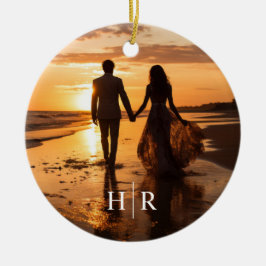 Elegant Foto Monogram Keramisch Ornament