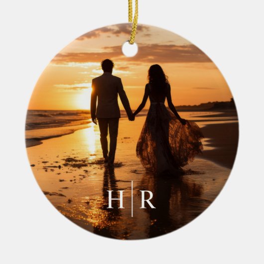Elegant foto monogram keramisch ornament (Voorkant)