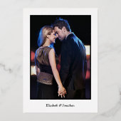 Elegant Foto Monogram Leaf Wreath Wedding Folie Uitnodiging (Achterkant)