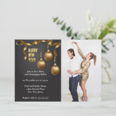 Elegant Foto: New Years Eve Party Kaart (Staand voorkant)
