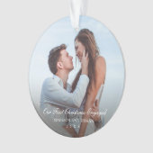Elegant foto Ons eerste kerstfeest Ornament (voorkant)