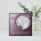 Elegant Foto Paars Floral 30th Birthday Kaart (Staand voorkant)