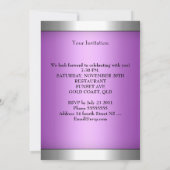 Elegant Foto Paars Pink Silver Ballon 21st Kaart (Achterkant)