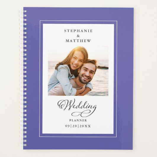 Elegant Foto Periwinkle Blue Verloving Wedding Planner (Voorkant)