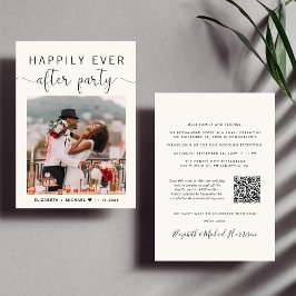 Elegant foto QR Code Cream Weddenschappen Receptie Kaart