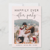 Elegant foto QR Code Roze bruiloft Receptie Kaart (Voorkant)