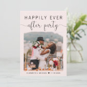 Elegant foto QR Code Roze bruiloft Receptie Kaart (Staand voorkant)