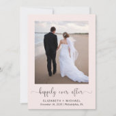 Elegant foto QR Code Roze bruiloft Receptie Kaart (Voorkant)