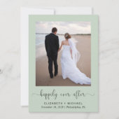 Elegant foto QR Code Sage Weddenschappen Receptie Kaart (Voorkant)