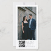 Elegant foto QR-code script bruiloft hoog wit Save The Date (Achterkant)