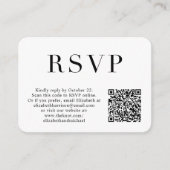 Elegant foto QR Code Weddenschap RSVP Informatiekaartje (Voorkant)