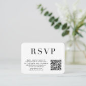 Elegant foto QR Code Weddenschap RSVP Informatiekaartje (Staand voorkant)