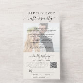 Elegant foto QR Code Weddenschappen Receptie All In One Uitnodiging (Binnen)