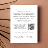 Elegant foto QR Code Weddenschappen Receptie Kaart