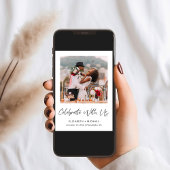 Elegant foto QR Code Weddenschappen Receptie Kaart