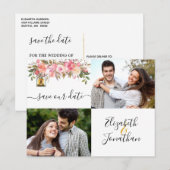 Elegant Foto Roos Gold Coral Floral Aankondiging (Voorkant / Achterkant)