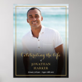 Elegant foto rouwherdenking dienst bord poster (Voorkant)