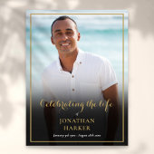 Elegant foto rouwherdenking dienst bord poster