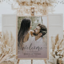 Elegant Foto roze & Black Welkom op ons huwelijk