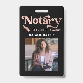 Elegant foto roze goud notaris leningagent badge