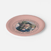 Elegant Foto roze Rose Gold Modern Afstuderen Papieren Bordje (Gekanteld)