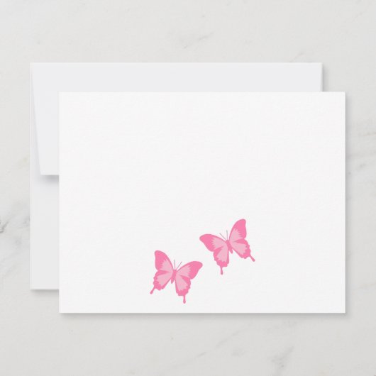 Elegant Foto Roze vlinder baby shower Kaart (Achterkant)