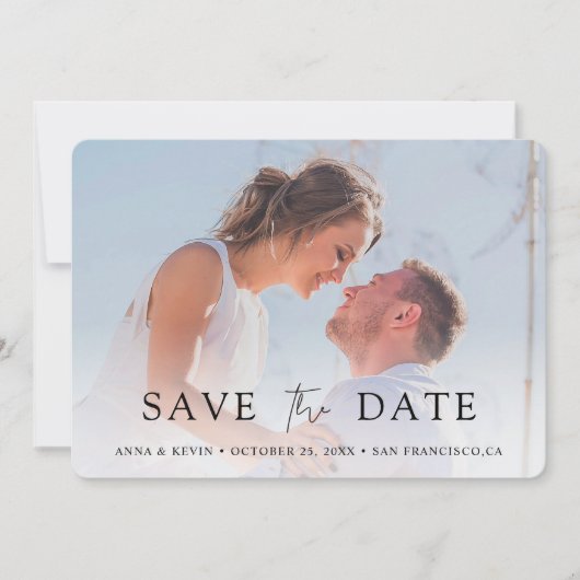 Elegant Foto Save the Date Wedding Invitation (Voorkant)