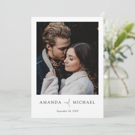 Elegant Foto Save the Date Wedding Invitations (Staand voorkant)