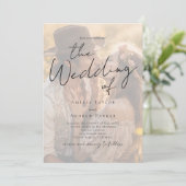 Elegant Foto Script Kalligrafie QR Code Trouwen Kaart (Staand voorkant)