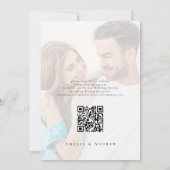 Elegant Foto Script Kalligrafie QR Code Trouwen Kaart (Achterkant)