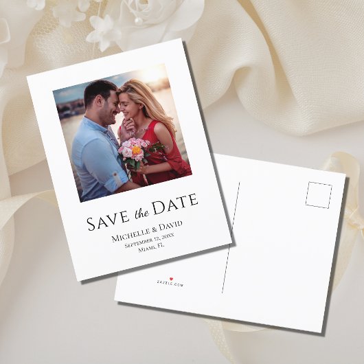 Elegant Foto Simple Modern Wedding Save the Date Aankondigingskaart