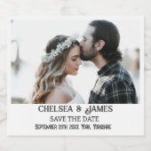 Elegant foto slaat de datum aan sparkling wijnetiket (Enkel label)