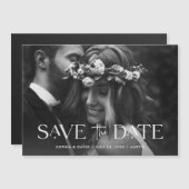 Elegant foto slaat de datum op magnetische uitnodiging (Voorkant / Achterkant)