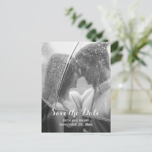 Elegant Foto slaat het Briefkaart Datum op (Staand voorkant)