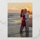 Elegant foto Spaans sparen de datum goud Folie Uitnodiging (Voorkant)