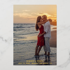 Elegant foto Spaans sparen de datum goud Folie Uitnodiging
