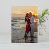 Elegant foto Spaans sparen de datum goud Folie Uitnodiging (Staand Voorkant)