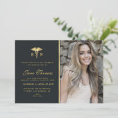 Elegant foto Studiefartiest in verpleegkunde Kaart (Staand voorkant)