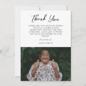 Elegant foto Sympathie Calligrafie Hartelijk dank Bedankkaart (Voorkant)